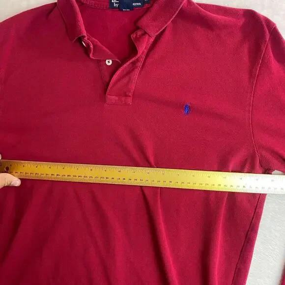 Vintage 90s Polo Ralph Lauren Polo T- Shirt Men’s Medium Red Long Sleeve‎ Logo - Picture 2 of 5